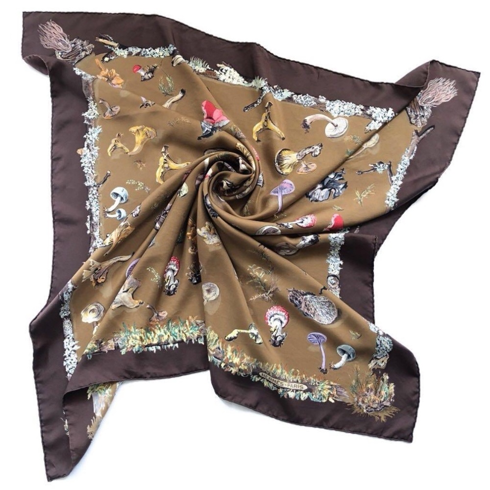 Hermes Champignons Silk Scarf